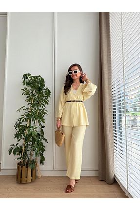 ست بالاتنه و پائین تنه زرد زنانه بافتنی My Blog - کد 935286938