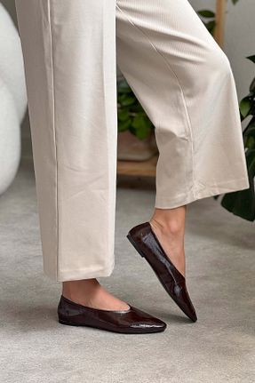 بابت قهوه ای زنانه چرم مصنوعی NİŞANTAŞI SHOES - کد 935052777
