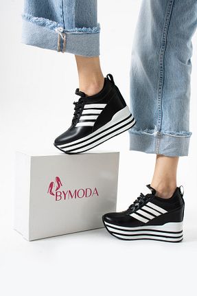 کفش پاشنه بلند پر مشکی زنانه پاشنه متوسط (5-9 سانتی متر) Bymoda - کد 936214599