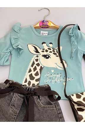 ست بالاتنه و پائین تنه سبز بچه گانه جین mislina kids - کد 928096822