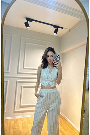 ست بالاتنه و پائین تنه زنانه بافتنی Whıte Aura - کد 935334979