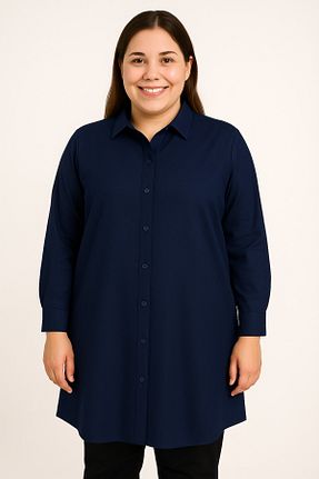 پیراهن حجاب سرمه ای زنانه رگولار CTK Tekstil - کد 936215776