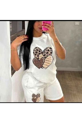 ست بالاتنه و پائین تنه سایز بزرگ سفید زنانه فاق نرمال PENTHİLUS - کد 936261759