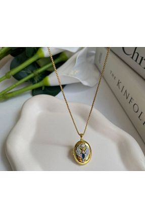 گردنبند استیل ( فولاد ) زرد زنانه استیل (فولاد) AKSESUARIM - کد 932049472