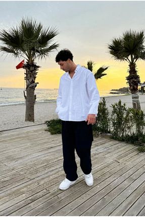 پیراهن سفید مردانه اورسایز MerStore - کد 935382114