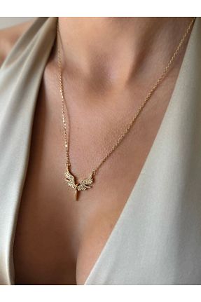 گردنبند استیل ( فولاد ) نارنجی زنانه استیل ضد زنگ İNN JEWELLERY - کد 935450552