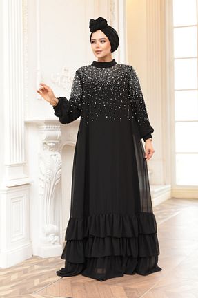 لباس مجلسی حجاب رنگی زنانه یقه ایستاده N.S NEVA STYLE - کد 935452739