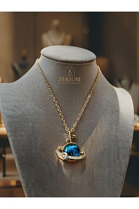 گردنبند استیل ( فولاد ) فیروزه ای زنانه استیل (فولاد) ZERİUM - کد 930638646
