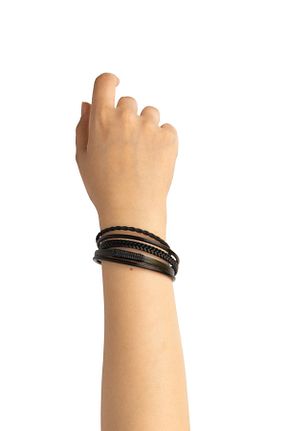 دستبند جواهر مشکی زنانه چرم Pegia - کد 936433911