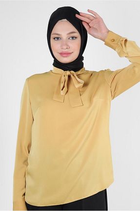 بلوز حجاب زرد زنانه رگولار Alvina - کد 805631143