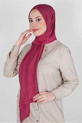 شال زرشکی زنانه ابریشم Alvina - کد 802008985