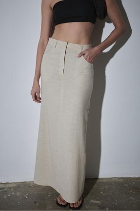 دامن صورتی زنانه کتان Suud Collection - کد 935485999