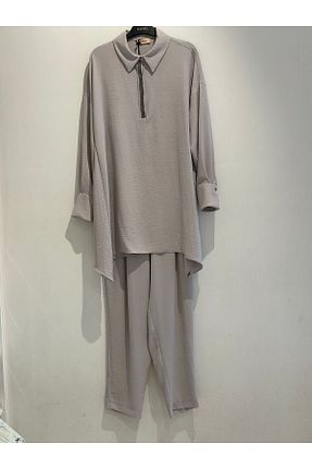 ست بالاتنه و پائین تنه حجاب بنفش زنانه رگولار Kayra - کد 935485848