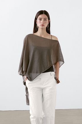 تیشرت سبز زنانه Asimetrik Massimo Dutti - کد 936501917