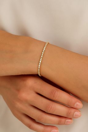 دستبند استیل (فولاد) طلائی زنانه استیل (فولاد) TuQos - کد 698595151