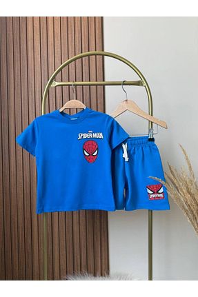 ست بالاتنه و پائین تنه آبی بچه گانه بافت KidsSel - کد 935535768