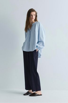 شلوار سرمه ای زنانه کتان Suud Collection - کد 935538683