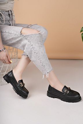 کفش پیاده روی مشکی زنانه چرم مصنوعی Nesil Shoes - کد 933876269