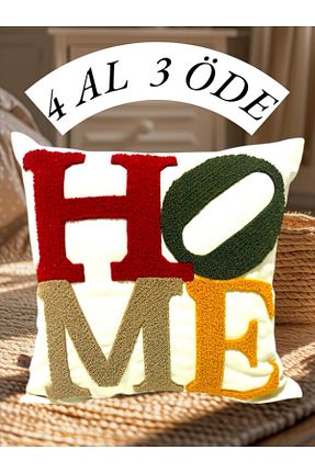 کوسن و روکش کوسن بژ کتان HD HOME COLLECTİON - کد 856024099