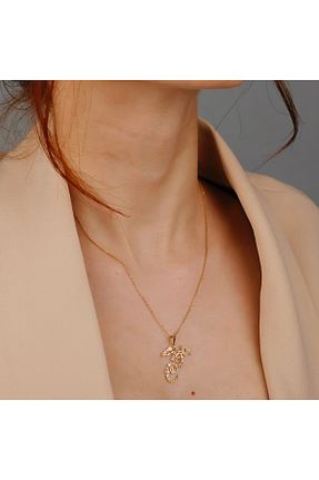 گردنبند نقره زرد زنانه 925 عیار ALTINTEMAS - کد 935566784
