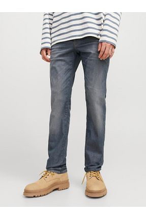 شلوار جین طوسی مردانه پاچه تنگ Jack & Jones - کد 882038363