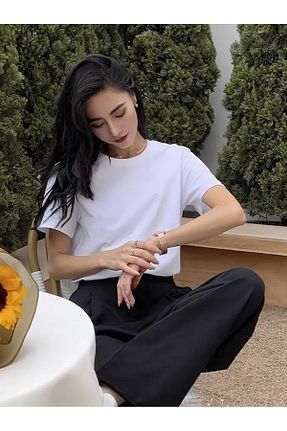 تیشرت سفید زنانه رگولار Touz Moda - کد 935546927