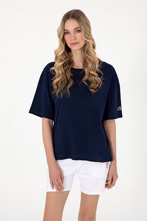 تیشرت سرمه ای زنانه اورسایز U.S. Polo Assn. - کد 932924580