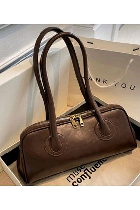 کیف دوشی قهوه ای زنانه چرم مصنوعی Butik - کد 853812292