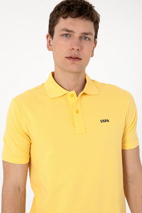 پولوشرت زرد مردانه پنبه ای U.S. Polo Assn. - کد 935585498