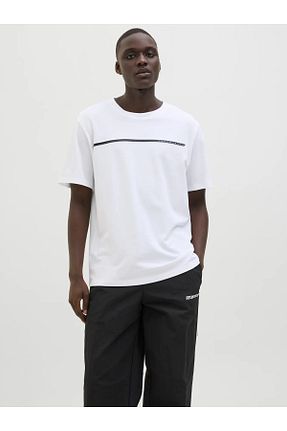 تیشرت سفید مردانه یقه دوچرخه Jack & Jones - کد 935627204
