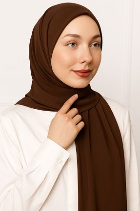 روسری قهوه ای شیفون SEEMA - کد 935720346