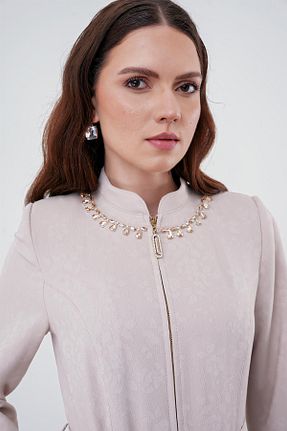 مانتو بلند حجاب بژ زنانه Zühre - کد 935906207
