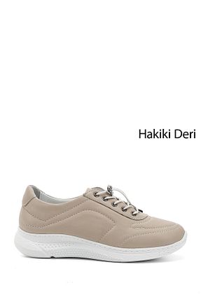 کفش کژوال بژ زنانه چرم خالص GÖNDERİ(R) - کد 733848649