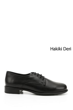 کفش کژوال مشکی زنانه چرم خالص GÖNDERİ(R) - کد 251096823