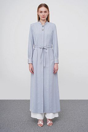مانتو بلند حجاب طوسی زنانه Zühre - کد 935779322