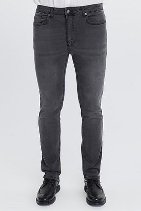 شلوار جین طوسی مردانه پاچه لوله تفنگی CEDY DENIM - کد 234453681