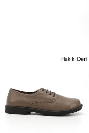 کفش کژوال قهوه ای زنانه چرم خالص GÖNDERİ(R) - کد 677098374
