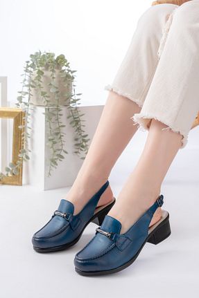 صندل آبی زنانه پاشنه ضخیم Dericalle shoes - کد 935784670