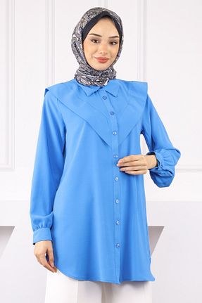 تونیک حجاب سرمه ای زنانه ویسکون İmajButik - کد 935781164