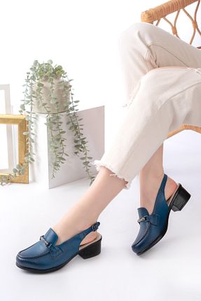 صندل آبی زنانه پاشنه ضخیم Dericalle shoes - کد 935784670