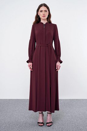 مانتو بلند حجاب بنفش زنانه Zühre - کد 935779038