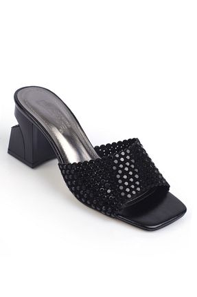 دمپائی مشکی زنانه پاشنه ضخیم Capone Outfitters - کد 935736575