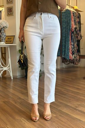شلوار جین سفید زنانه پاچه لوله تفنگی Unique Boutique - کد 935948783