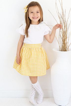 ست بالاتنه و پائین تنه زرد بچه گانه بافتنی Parla Kids - کد 734451216