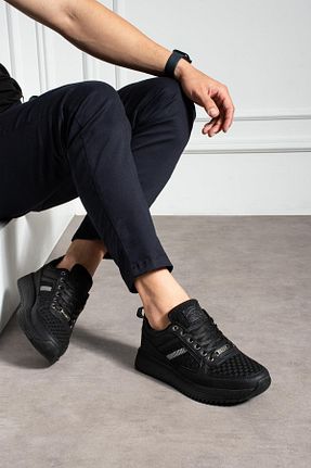 کفش اسنیکر مشکی مردانه بند دار L.A Polo - کد 931902074