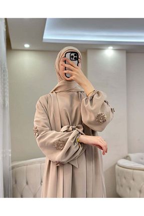 کلاه و ابایا بژ زنانه پنبه پلی استر MY QILAM - کد 935810996