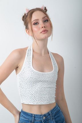 بادی سفید زنانه Boyundan Bağlamalı top girl - کد 935850857