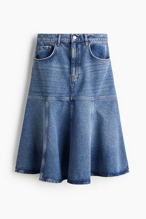دامن آبی زنانه پنبه ای H&M - کد 935856878