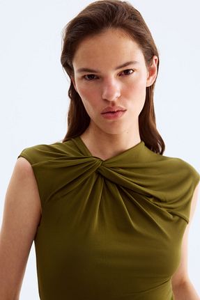 بادی خاکی زنانه یقه دوچرخه H&M - کد 935856730