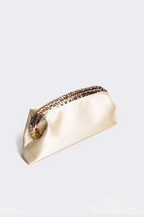 کیف مجلسی بژ زنانه چرم لاکی Berlesi - کد 935835384